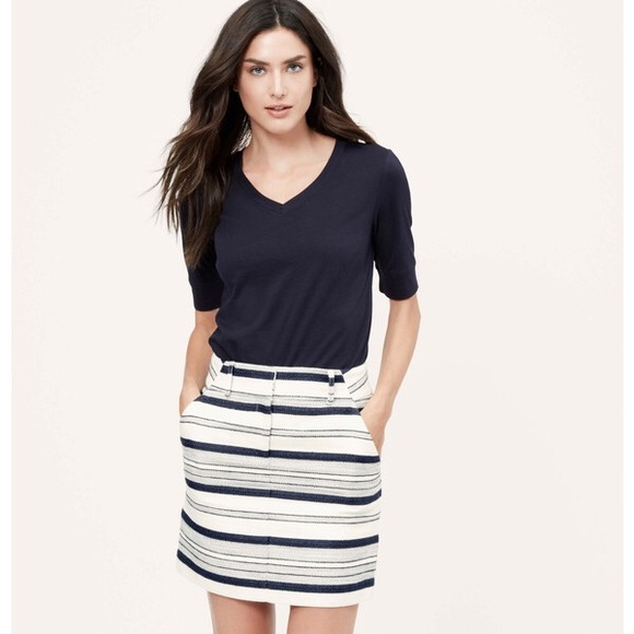 LOFT Dresses & Skirts - 🌿LAST CALL🌿 LOFT Breton Stripe Skirt